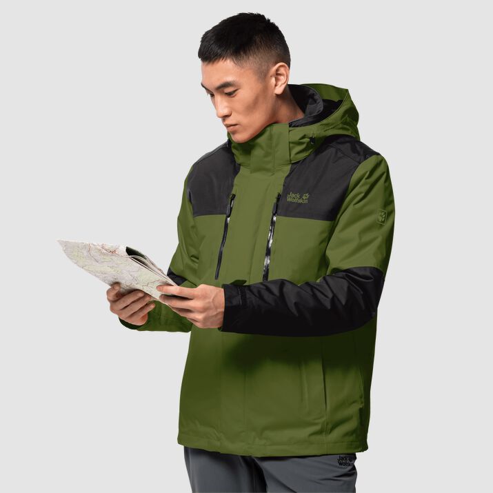 Jack Wolfskin Mens Jasper 3in1 Jacket Green 927560MIL